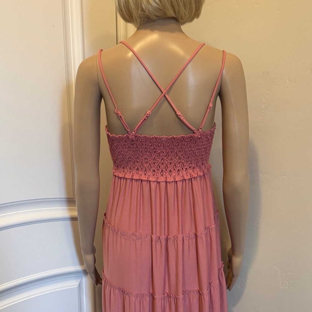 Pink Lace Tiered Dress size M - Picture 6 of 8